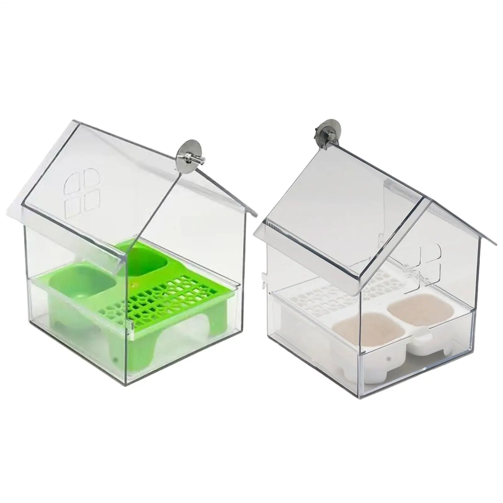 Comedouro para Pássaros Transparente com Bandeja Removível - Image 5