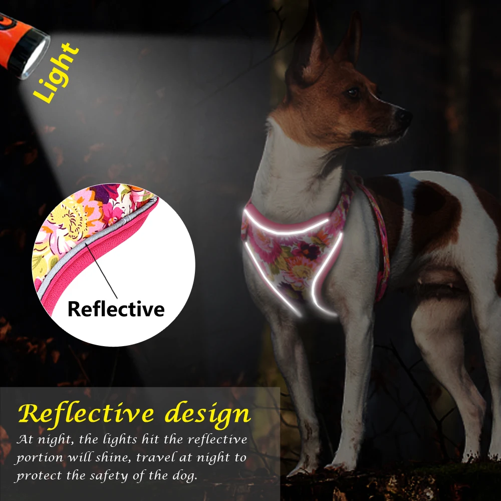 Coleira Peitoral e Guia para Cães de Nylon Refletivo para Passeio - Imagem 3
