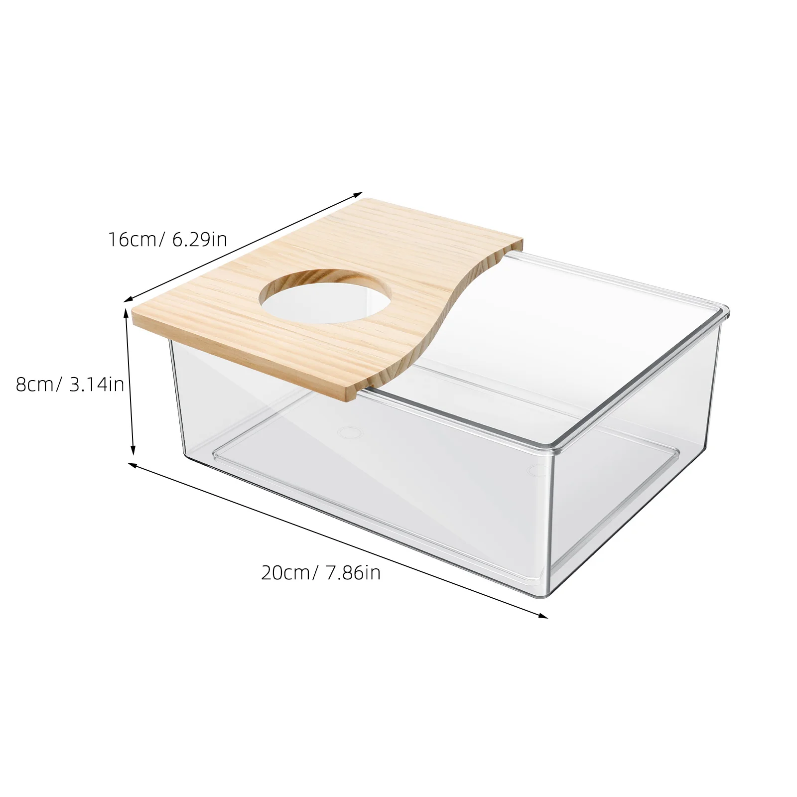 Sandbox de Acrílico para Hamster 20x15x8 cm com Superfície Lisa para Limpeza Fácil - Imagem 3