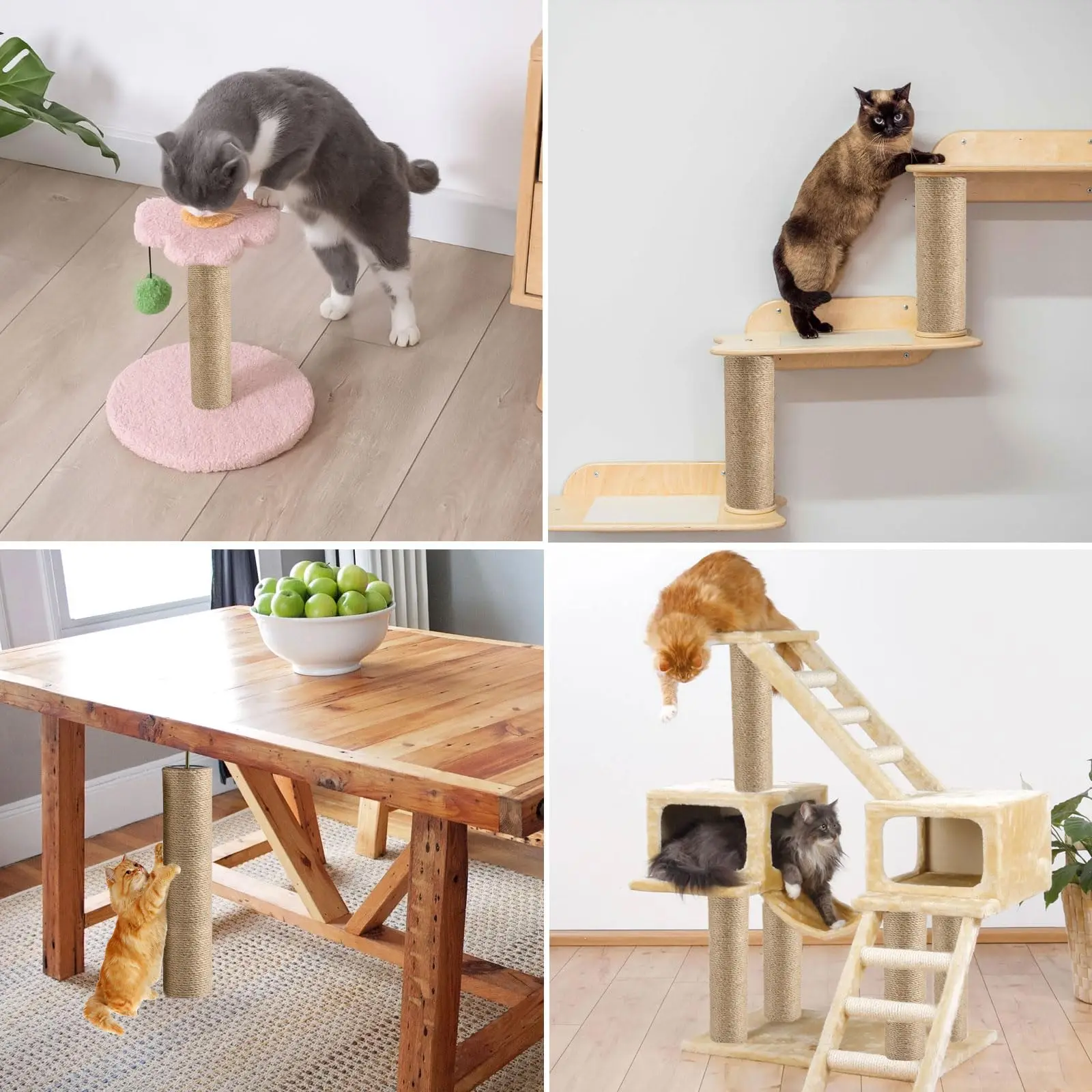 Poste Arranhador para Gatos de Sisal M8 para Árvore de Escalada - Image 6