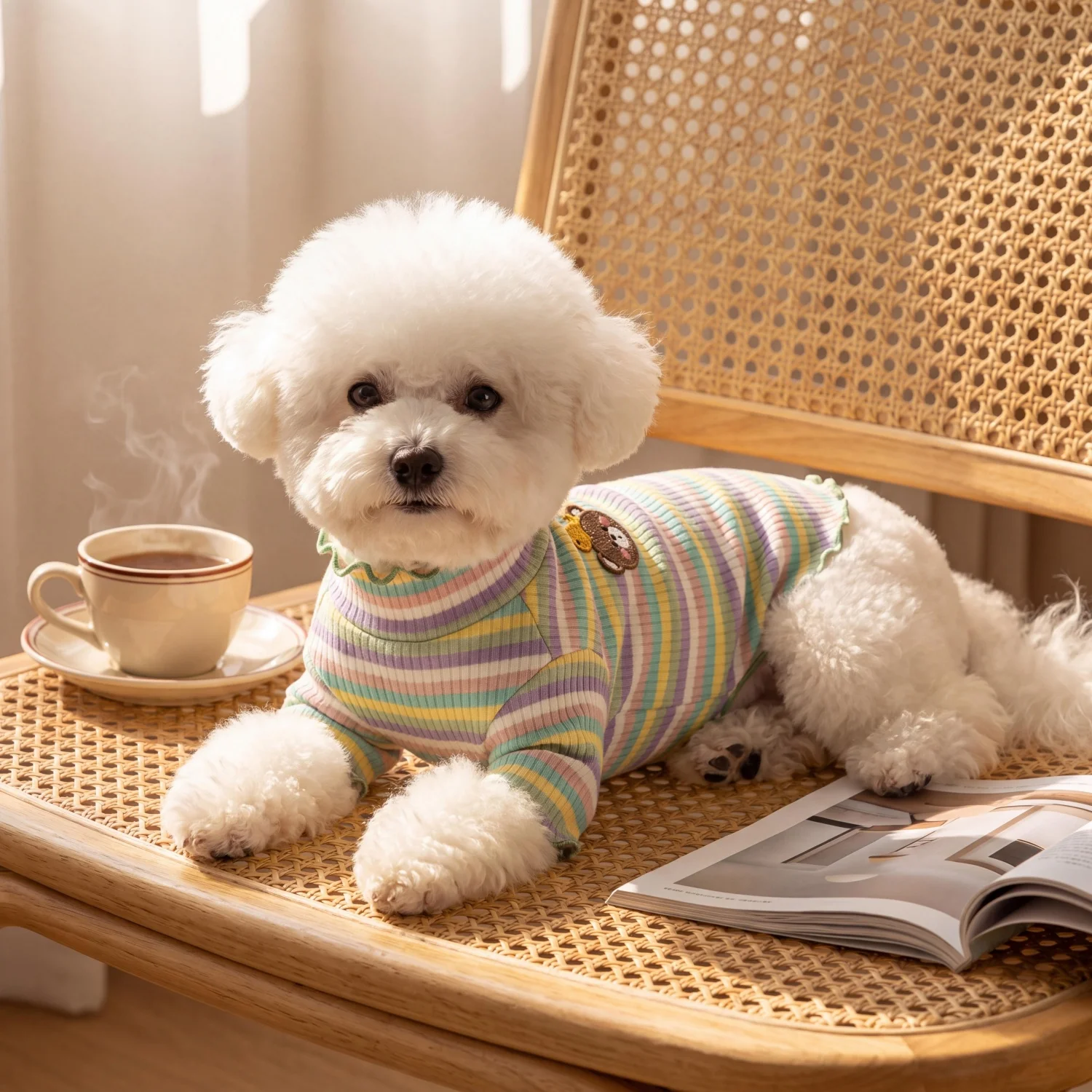 Camisa de Tricô para Cães com Gola Alta e Bordado de Urso - Image 4