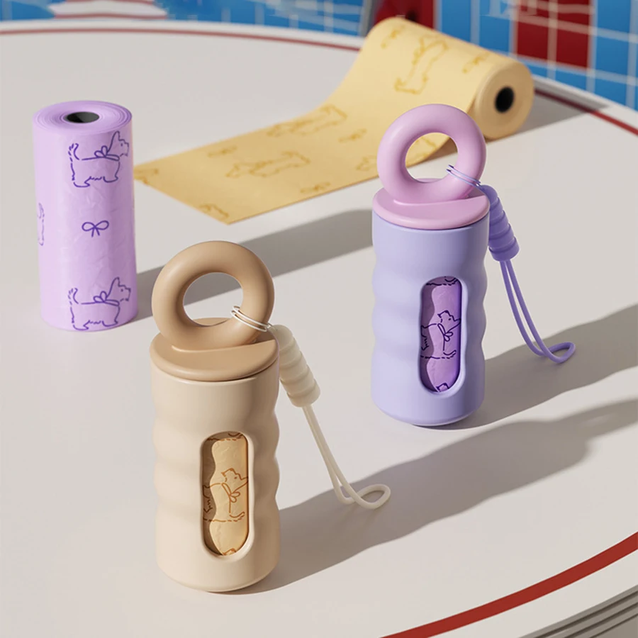 Dispensador de Sacos para Cães e Gatos Portátil com Alça e Trava - Imagem 4