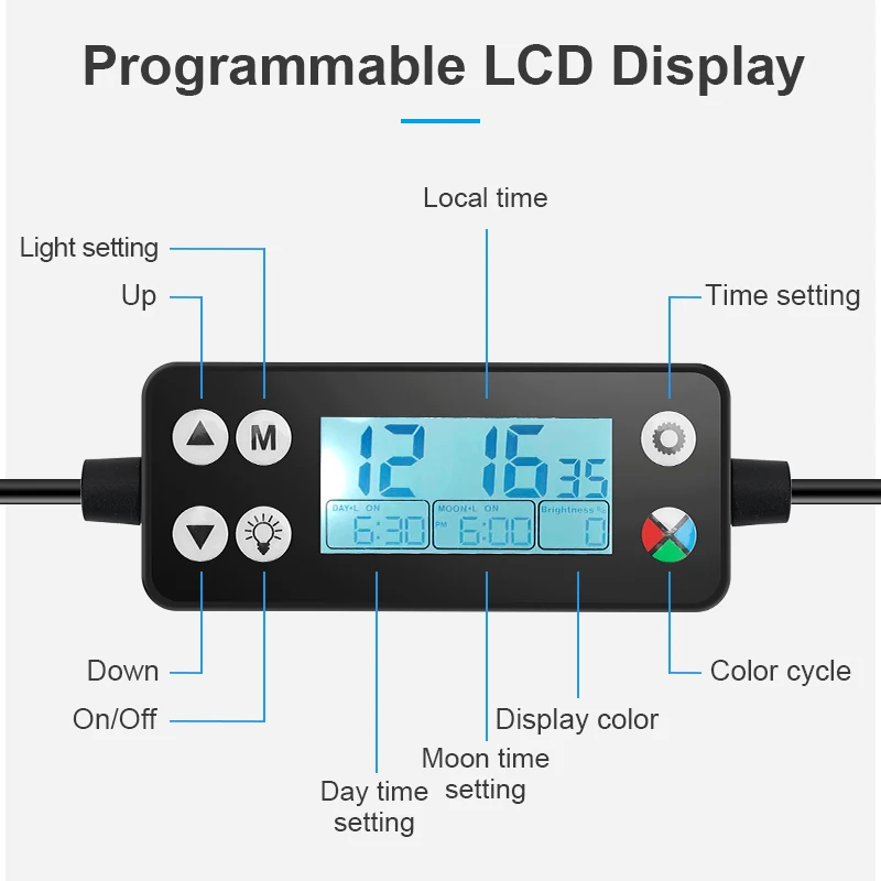 Luz LED WRGB para Aquário 30-45cm com Timer Programável - Imagem 2
