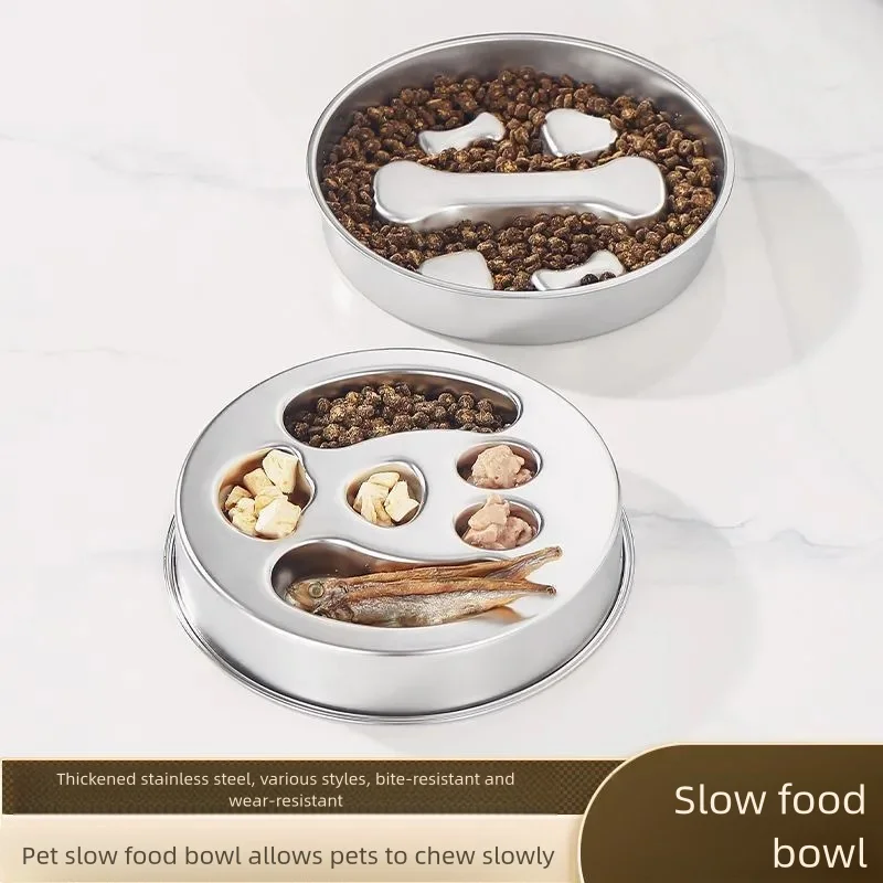 Tigela de Alimentação Lenta para Cães e Gatos de Aço Inoxidável - Imagem 2