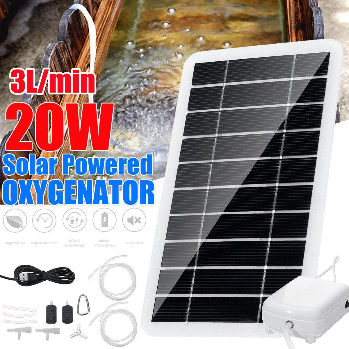oxigenador solar para aquário