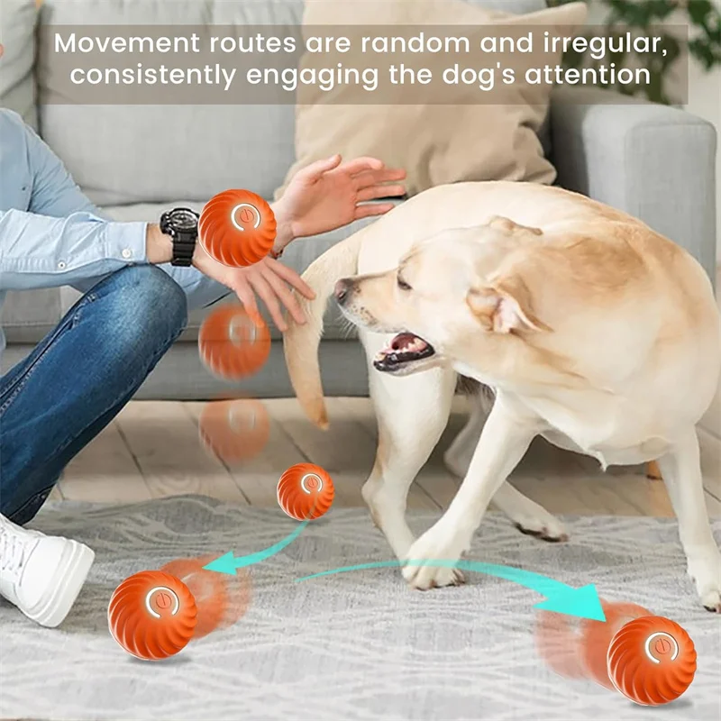 Bola Interativa para Cães e Gatos de Borracha TPR Recarregável USB - Imagem 2