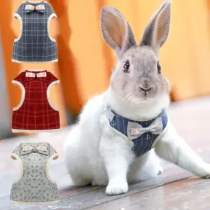 coleira peitoral xadrez para gatos e coelhos