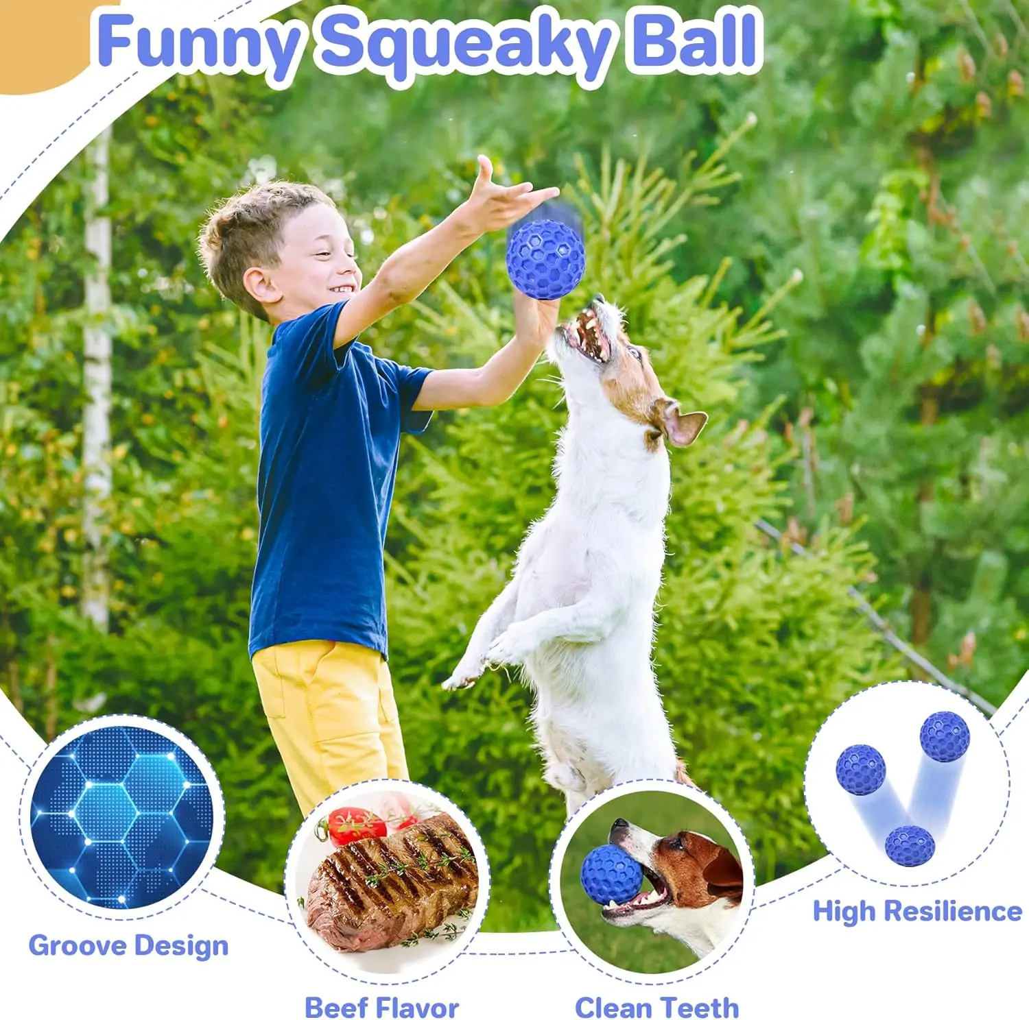 Brinquedo para Cães de Borracha Natural com Sabor Carne e Design Hexagonal - Imagem 4