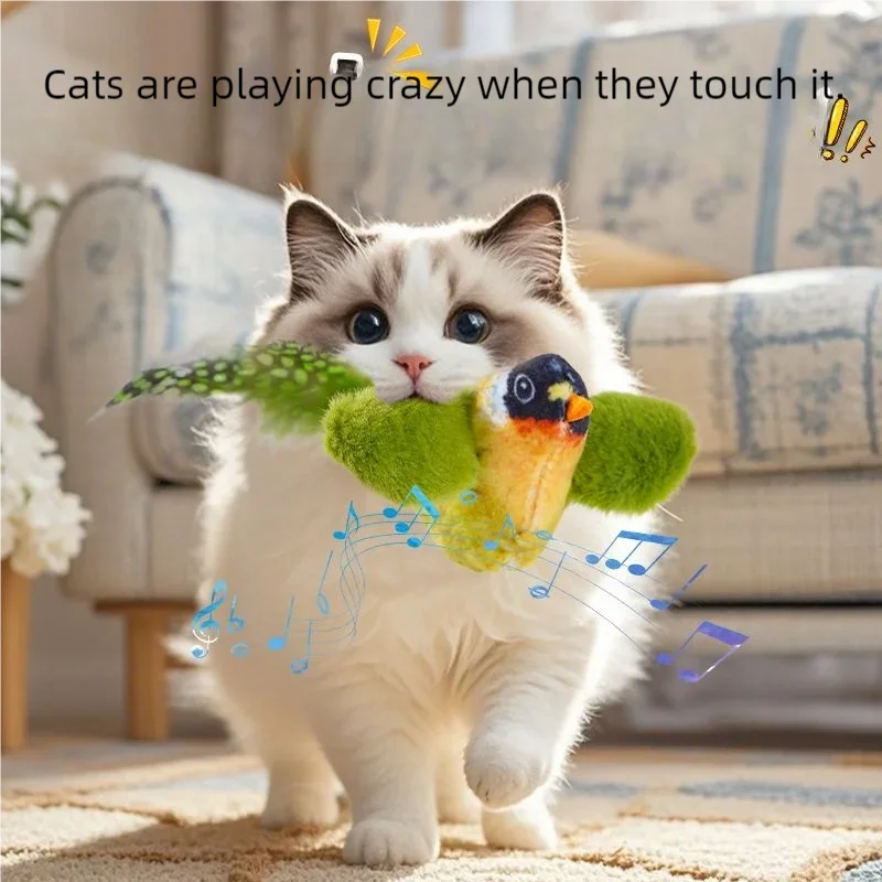 Brinquedo Interativo para Gatos Pássaro de Simulação com Som - Imagem 6