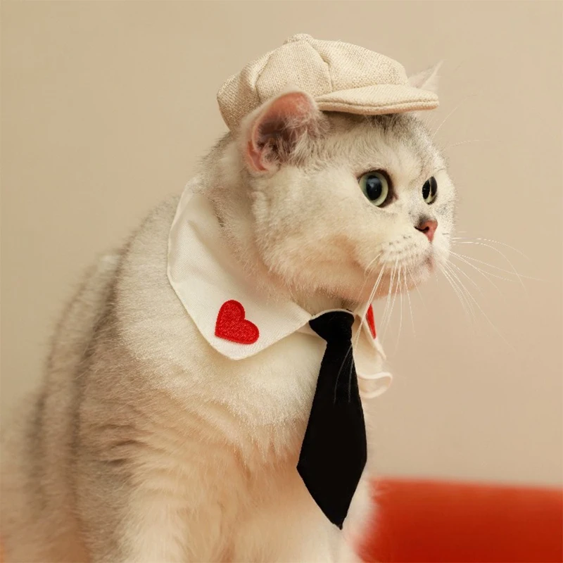 Boné Retrô para Cães e Gatos Preto Tamanho S, para Fotos - Image 4