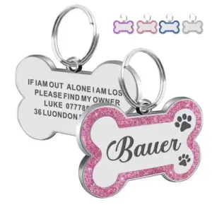 etiqueta de identificação para cães e gatos personalizável