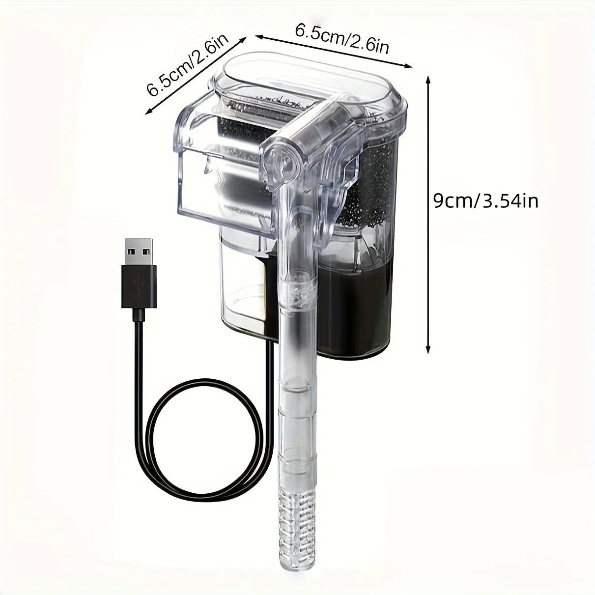 Mini Filtro para Aquário USB 2.5W com Mídia Filtrante - Imagem 4
