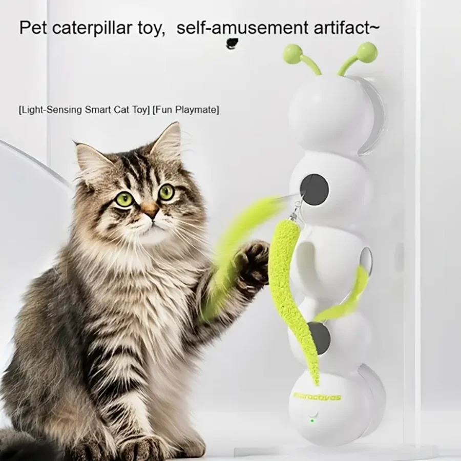 brinquedo lagarta para gatos recarregável usb