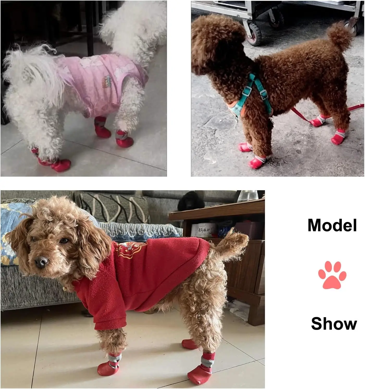 Meias Antiderrapantes para Cães de Borracha e Tricô com Solado Impermeável - Imagem 5