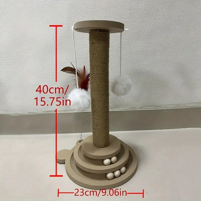 Brinquedo Giratório para Gatos com Bolas e Arranhador de Sisal - Imagem 2