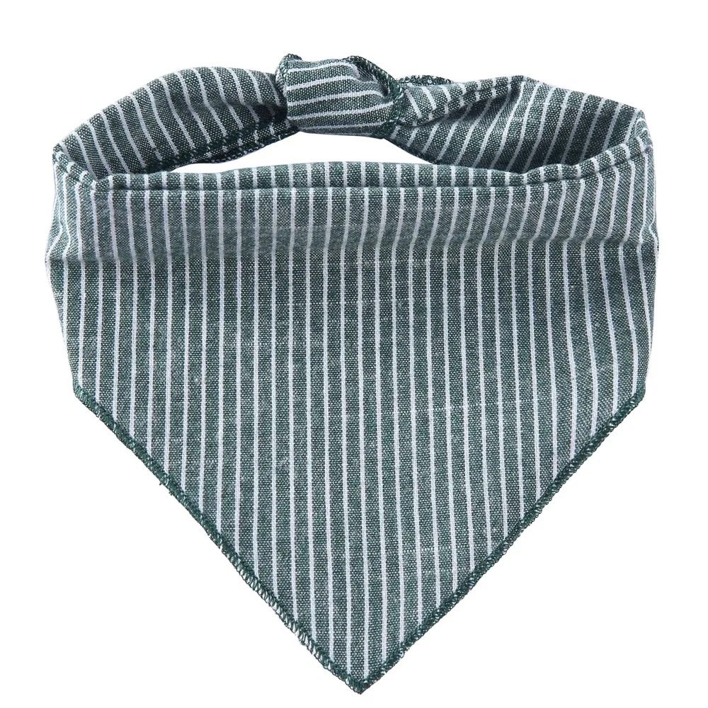 Bandana para Cães e Gatos Listrada Azul e Branca Ajustável - Imagem 5