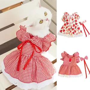 vestido floral para cães e gatos