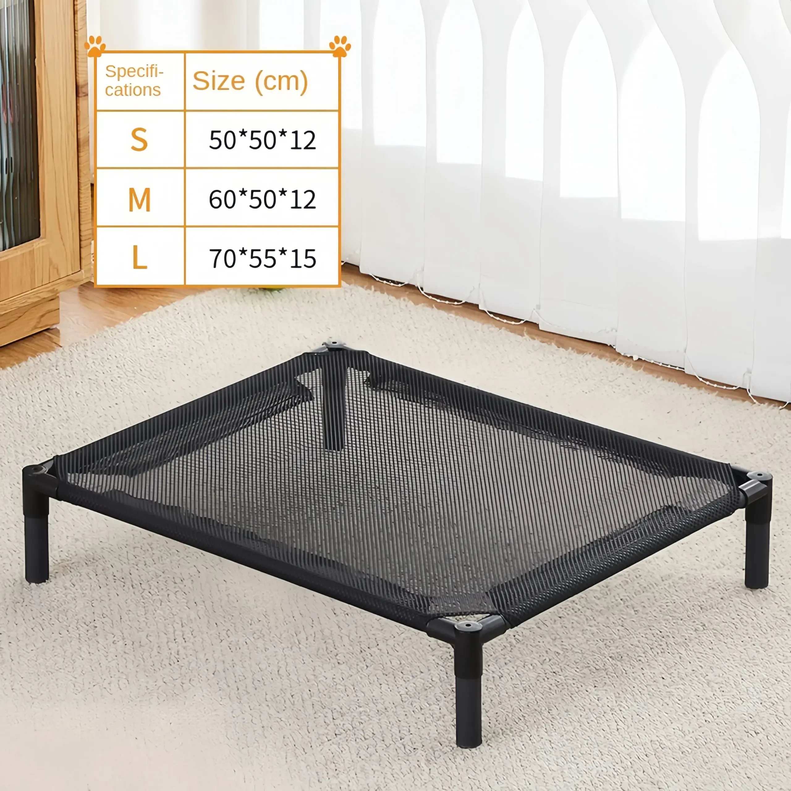 Cama Elevada para Cães e Gatos Dobrável e Lavável - Image 6