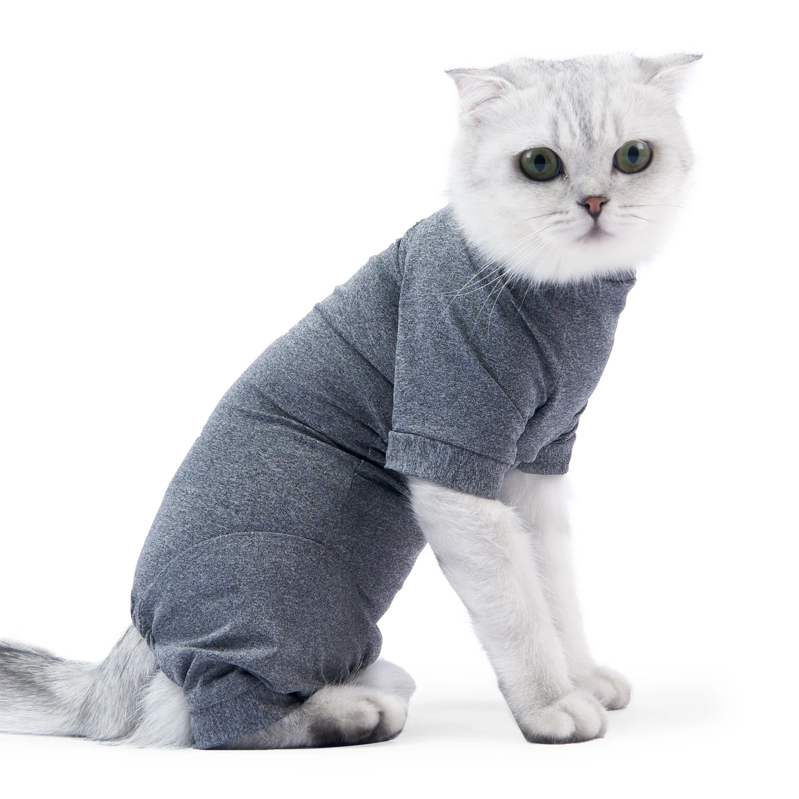 Roupa de Recuperação para Gatos de Algodão Pós-Cirúrgica Anti-Lambedura - Imagem 5