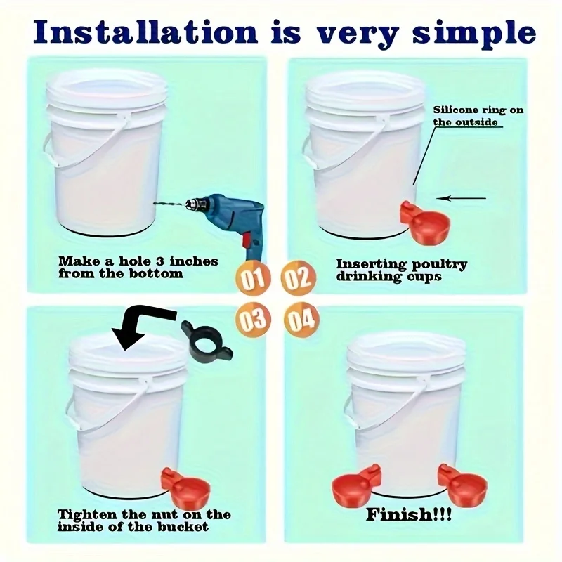 Bebedouro Automático para Aves 5 Peças Plástico Vermelho - Imagem 6