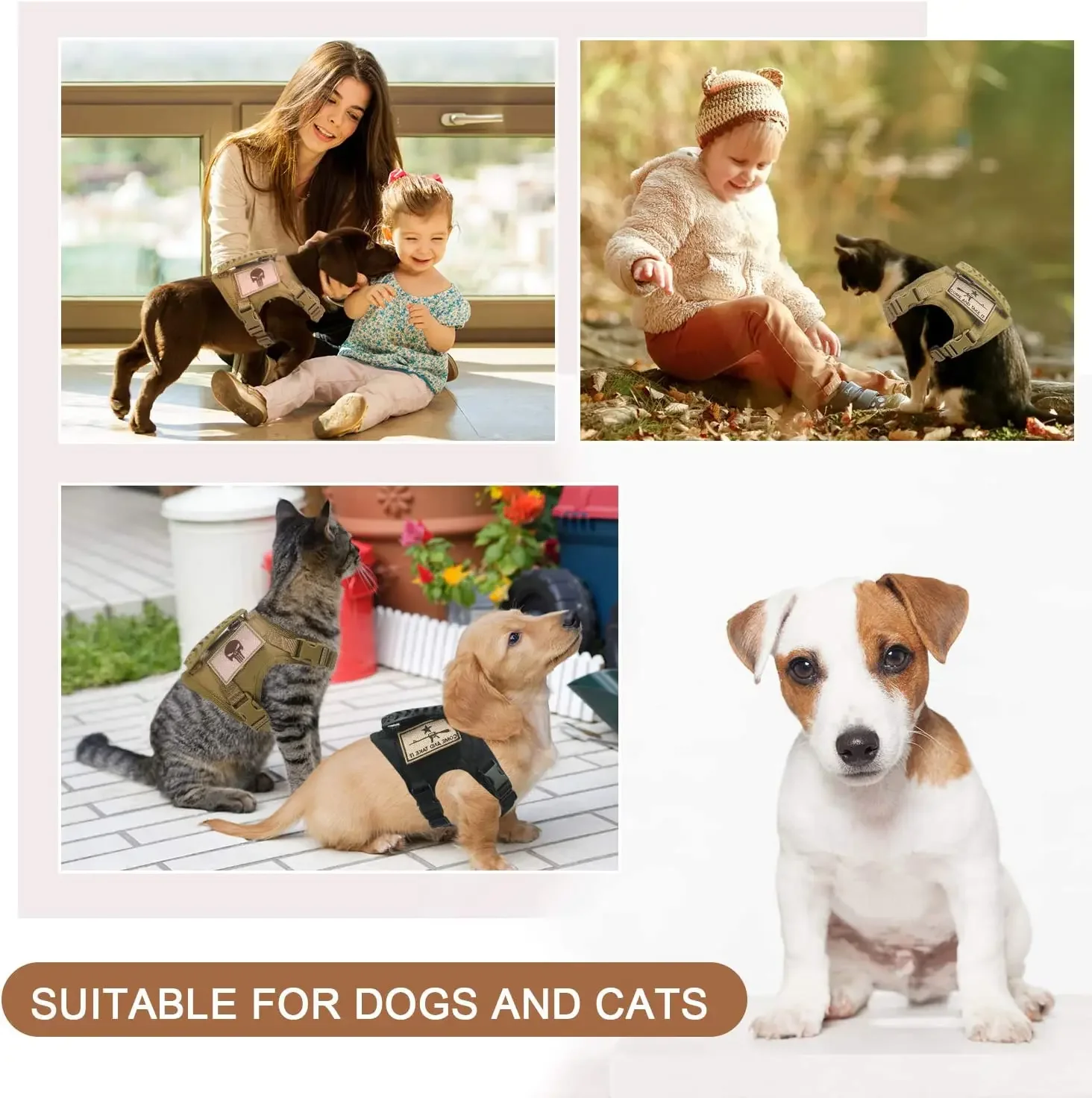 Colete Tático para Cães e Gatos Ajustável com Fivela de Liberação Rápida - Imagem 4