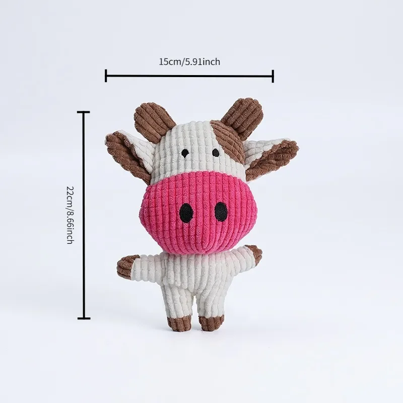Brinquedo de Pelúcia Vaca para Cães com Som para Treinamento - Imagem 6