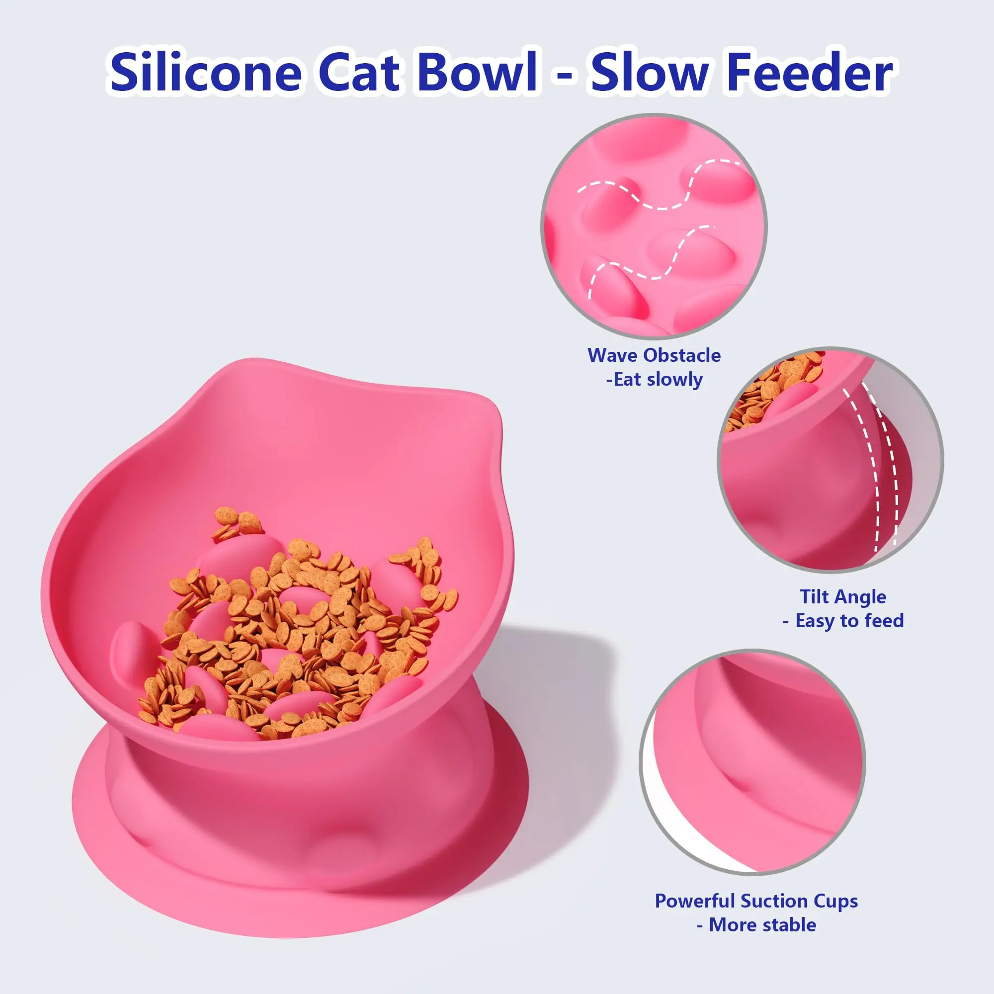 Tigela de Alimentação Lenta para Gatos de Silicone Elevada - Image 2