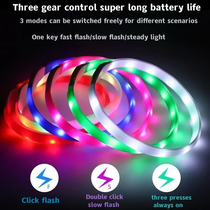 Coleira de LED para Cães USB Recarregável e Ajustável 20-65 cm - Imagem 3