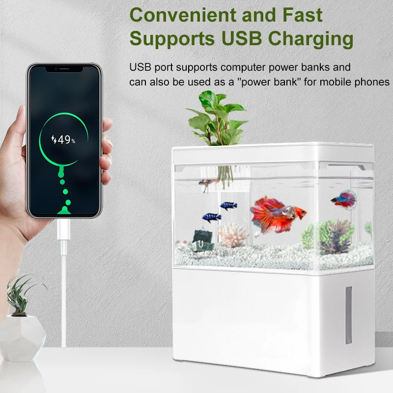 Mini Aquário de Mesa com Bomba de Água 3L ou 5L - Image 5