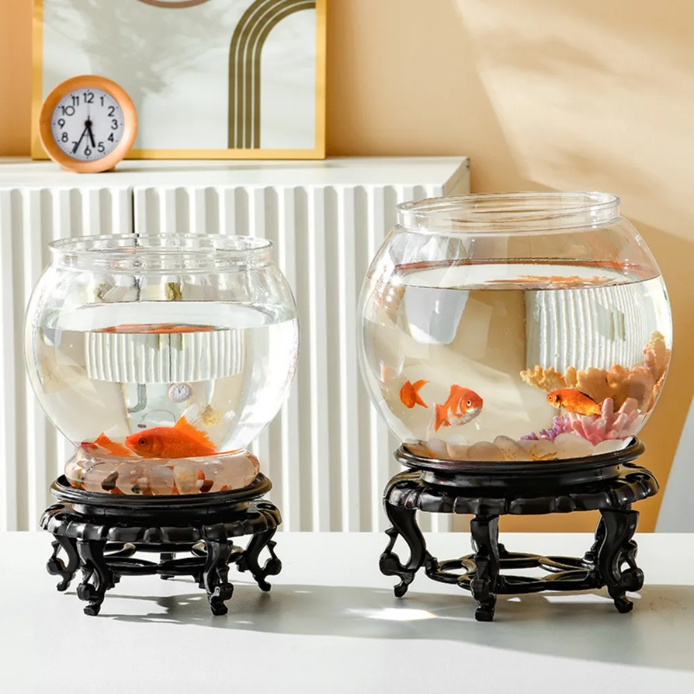 Mini Aquário Redondo para Bettas e Répteis Pequenos Transparente - Imagem 2