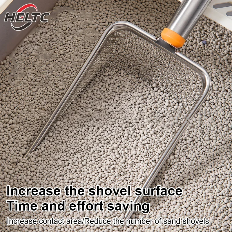 Pá Higiênica Inox para Gatos com Malha Fina e Cabo Ergonômico - Imagem 5