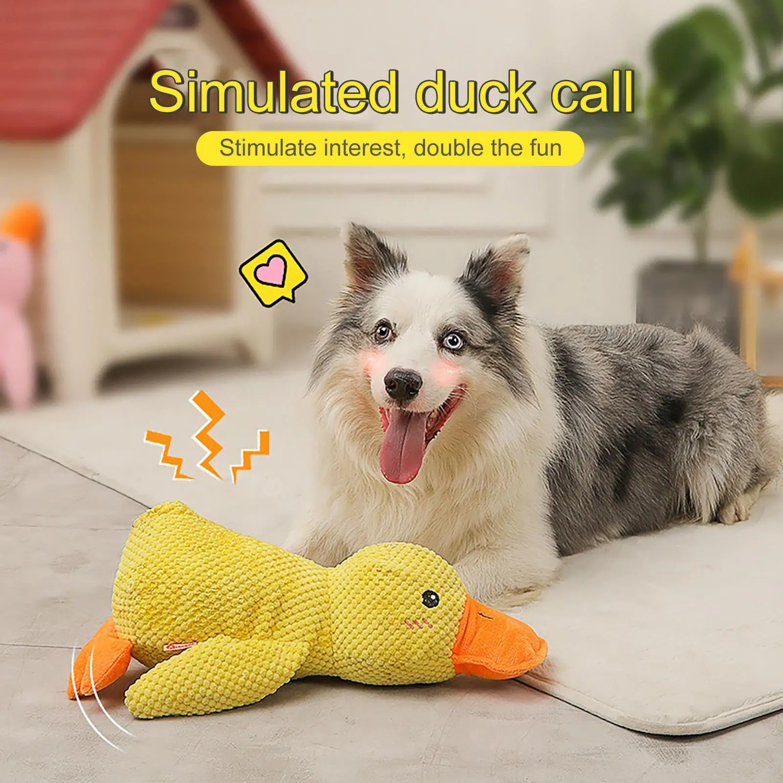 Brinquedo de Pelúcia para Cães Grande 45cm Pato Barulhento - Imagem 4