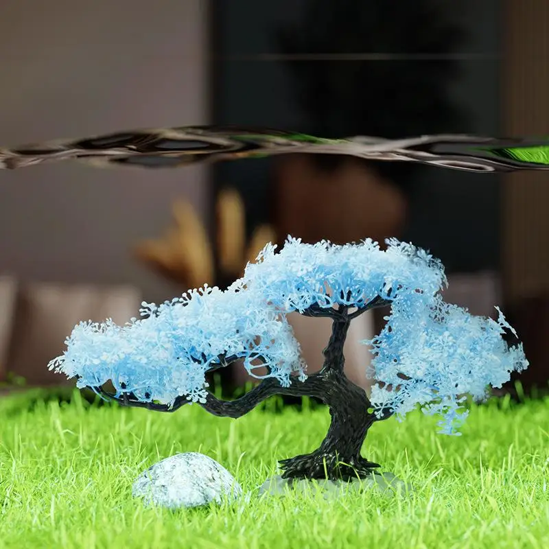 Planta Artificial para Aquário Árvore Cerejeira de Plástico Verde - Imagem 3
