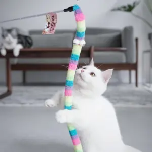 brinquedo varinha para gatos pena caterpillar