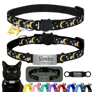 coleira brilhante para gatos com gravação