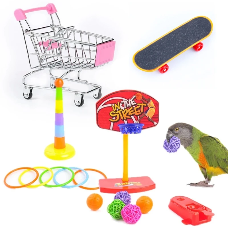 Brinquedos para Pássaros Kit com 4 Peças Plástico e Metal - Imagem 2