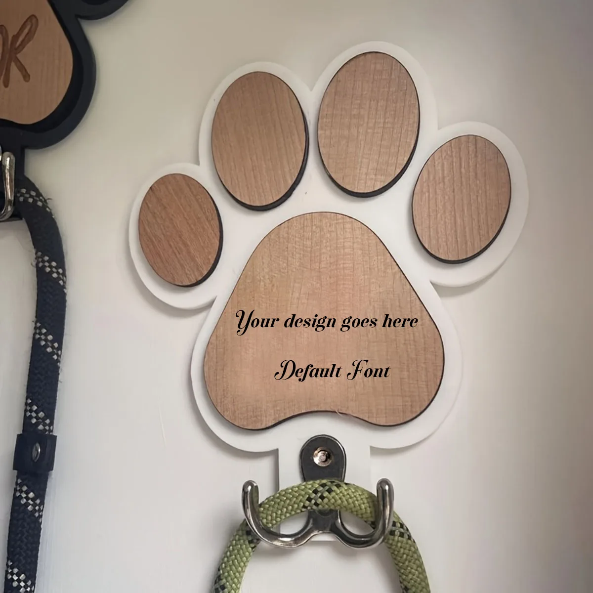Gancho de Madeira para Coleira de Cachorro Personalizável - Imagem 2