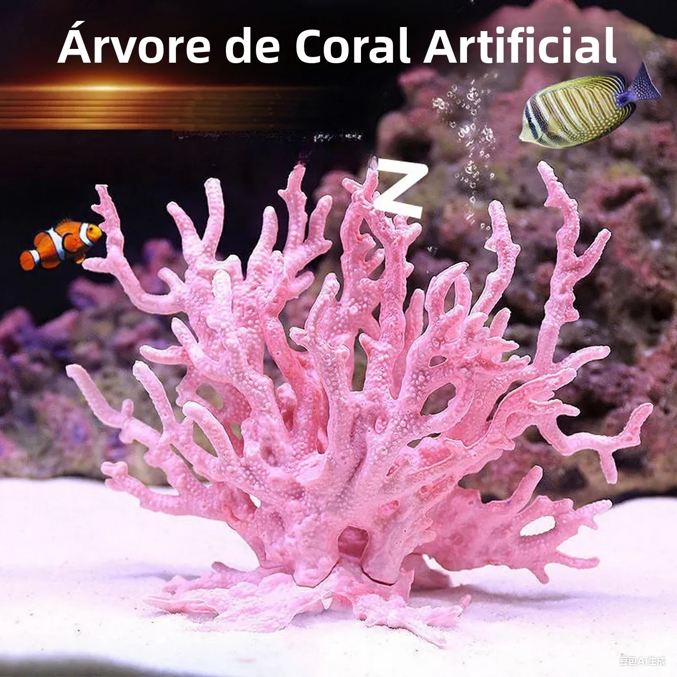 decoração coral falso para aquário