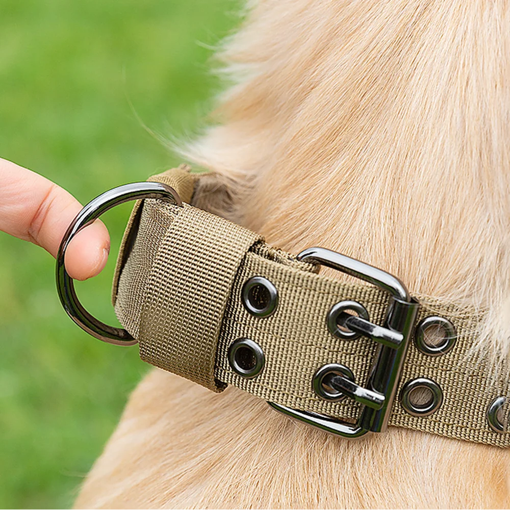 Coleira Tática para Cães Grandes de Nylon com Fivela de Metal Ajustável - Imagem 4
