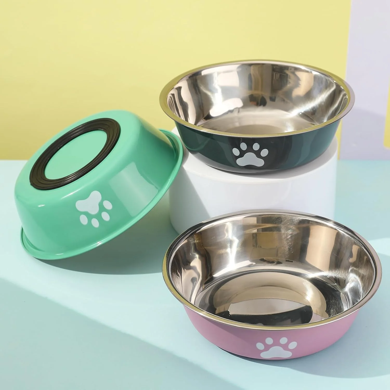 Tigela para Cães e Gatos de Aço Inoxidável com Base Antiderrapante - Imagem 2