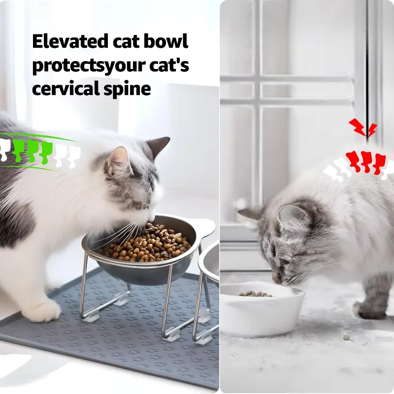 Tigela Elevada para Gatos em Aço Inoxidável 304 com 15 cm - Imagem 2