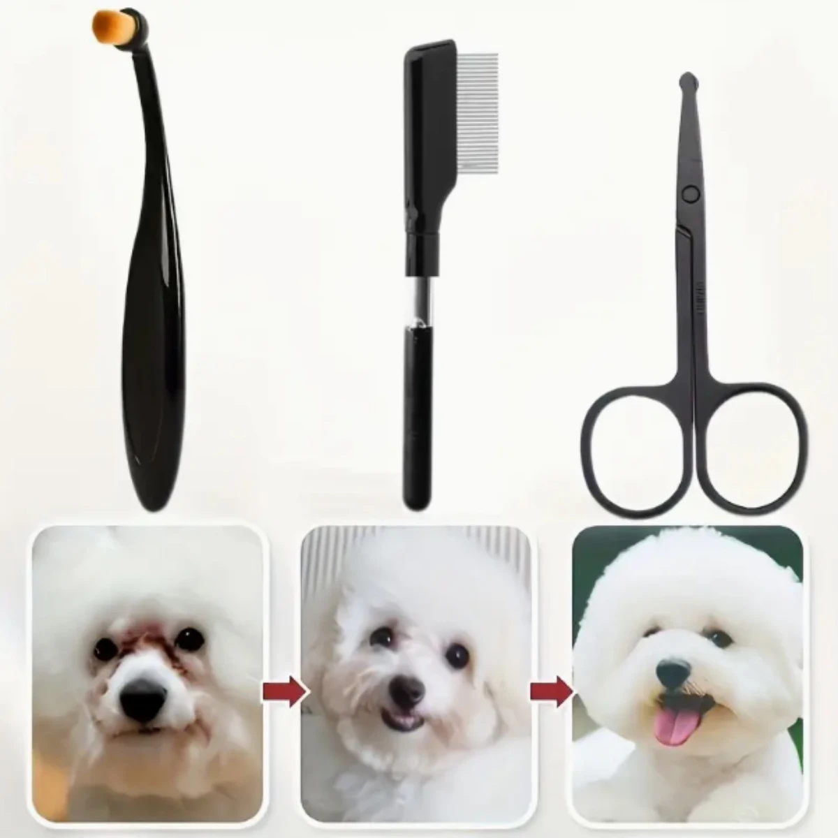 Kit de Preparação para Pets 3 Peças: Tesoura, Pente e Escova - Imagem 4