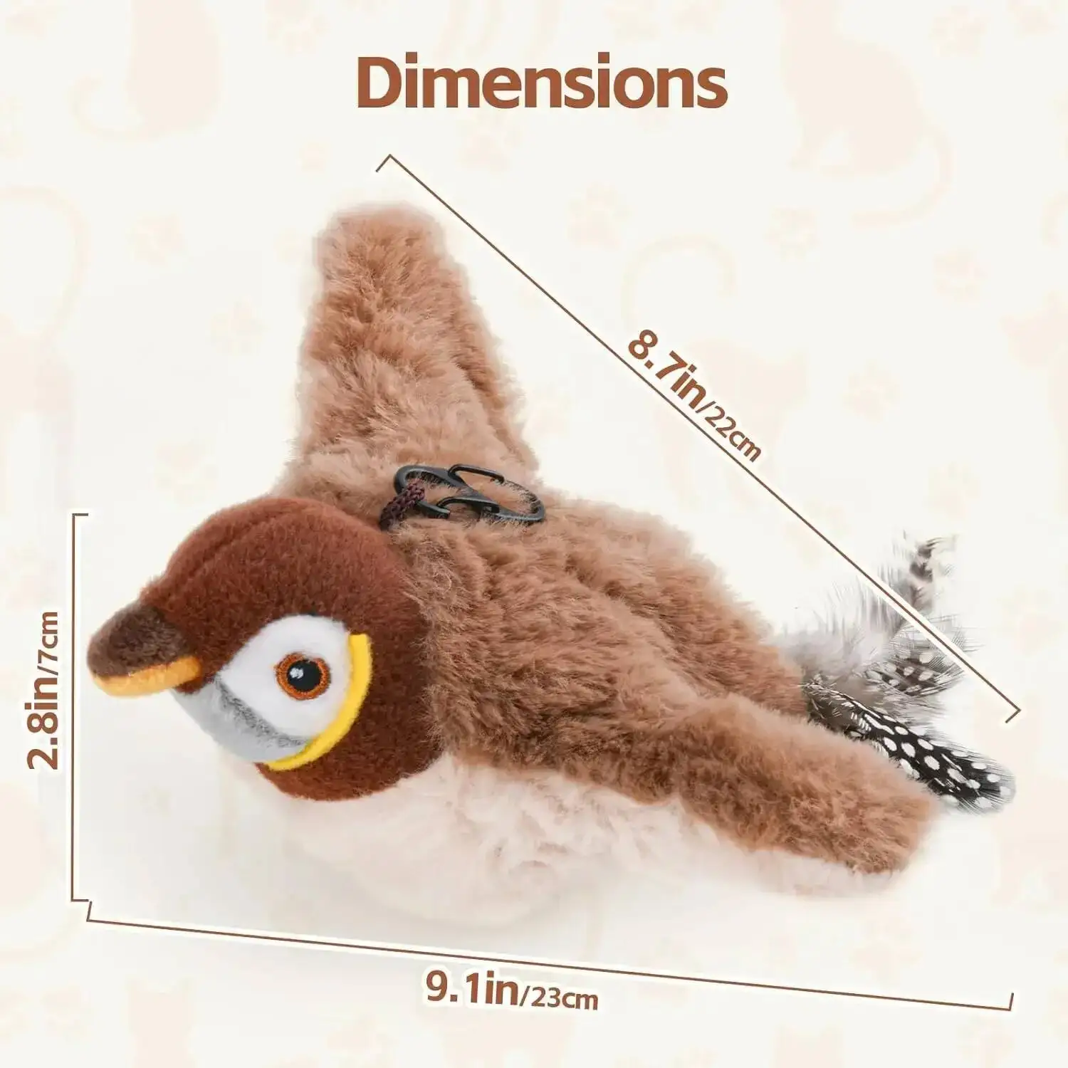 Brinquedo Interativo Pássaro para Gatos e Cães Recarregável USB Ativado por Toque - Imagem 4