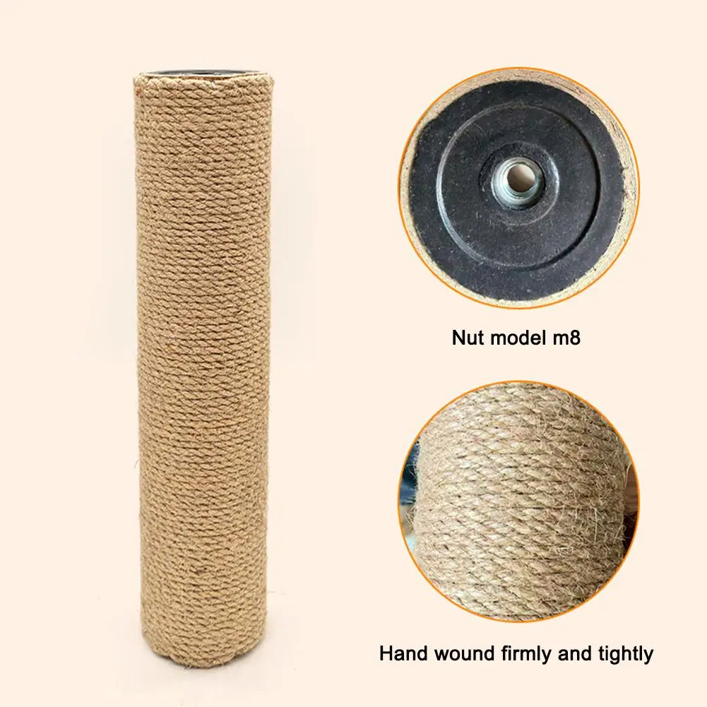 Poste Arranhador para Gatos de Sisal Natural com Porca M8 para DIY - Imagem 3