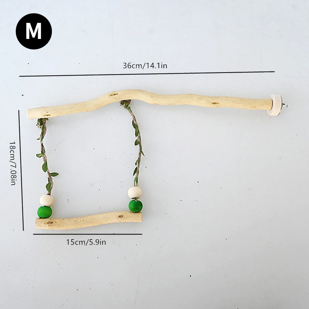 Poleiro de Madeira Dupla para Pássaros com Balanço de 26 cm - Imagem 6