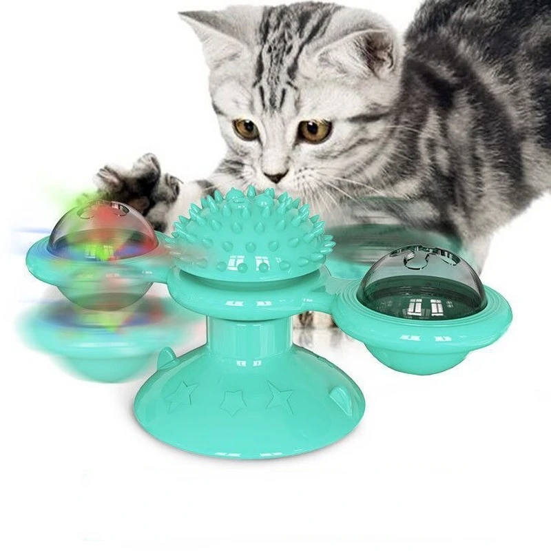 Brinquedo Moinho de Vento para Gatos Giratório - Imagem 4