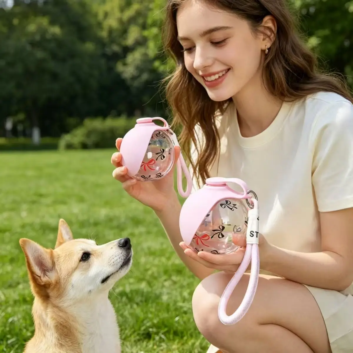 Garrafa de Água Portátil para Cães com Tigela de Silicone Removível - Image 2