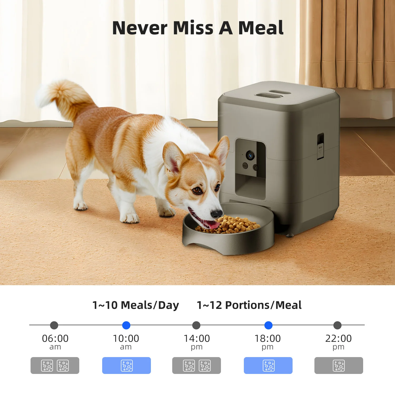 Alimentador Automático para Cães e Gatos 2L Wi-Fi com Câmera - Image 2