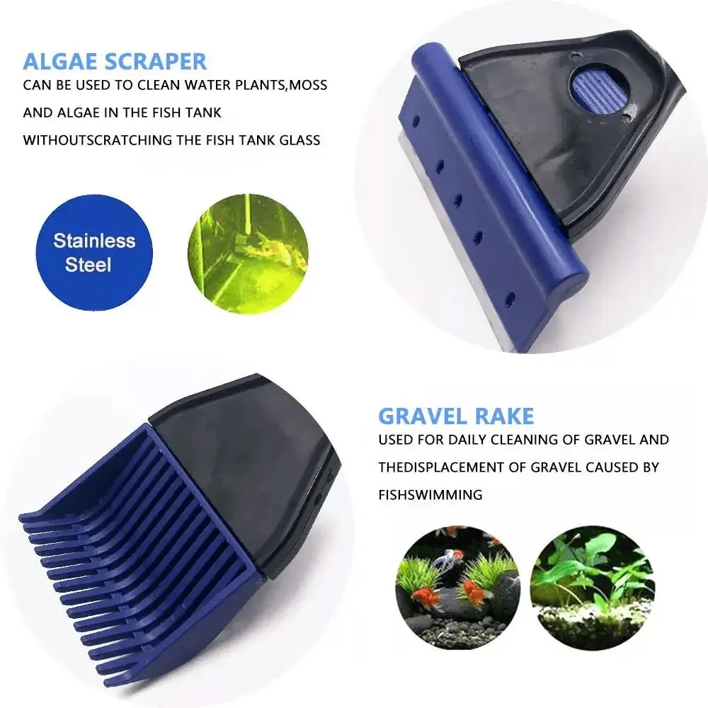 Kit Limpeza Aquário 5 em 1 com Raspador de Algas e Rede - Imagem 5
