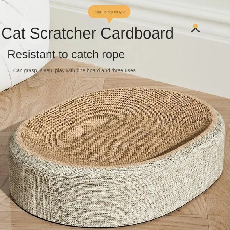 Arranhador para Gatos 2 em 1 Papel Ondulado Oval com Ninho - Imagem 3